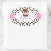 PixDezines monaco trellis+カップケーキ/DIYカラー 楕円形シール (バッグ)