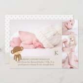 PixDezines monkey photos birth announcement 案内状 (正面/裏面)