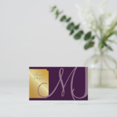 PixDezines Monogram Business Card enレトロカラー 名刺 (スタンド正面)