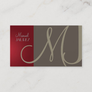 PixDezines Monogram Business Card enレトロカラー 名刺