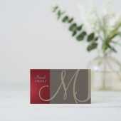 PixDezines Monogram Business Card enレトロカラー 名刺 (スタンド正面)