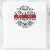 PixDezines Monogram Rossi Damask、DIYカラー ラウンドシール (バッグ)