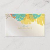 PixDezines Monstera葉+木材パネル 名刺 (裏面)