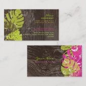 PixDezines monstera離れの背景色 名刺 (正面/裏面)