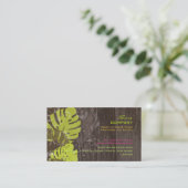 PixDezines monstera離れの背景色 名刺 (スタンド正面)