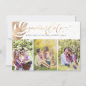 PixDezines Monstera フェイク Metallic|日付の保存 セーブザデート (正面)