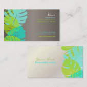 PixDezines Monstera、レトロな熱帯の葉 名刺 (正面/裏面)