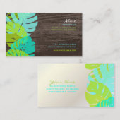 PixDezines monstera、レトロな熱帯の葉 名刺 (正面/裏面)