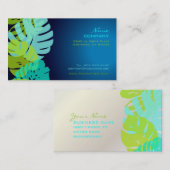 PixDezines Monstera、レトロな熱帯の葉 名刺 (正面/裏面)