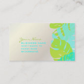 PixDezines Monstera、レトロな熱帯の葉 名刺 (裏面)