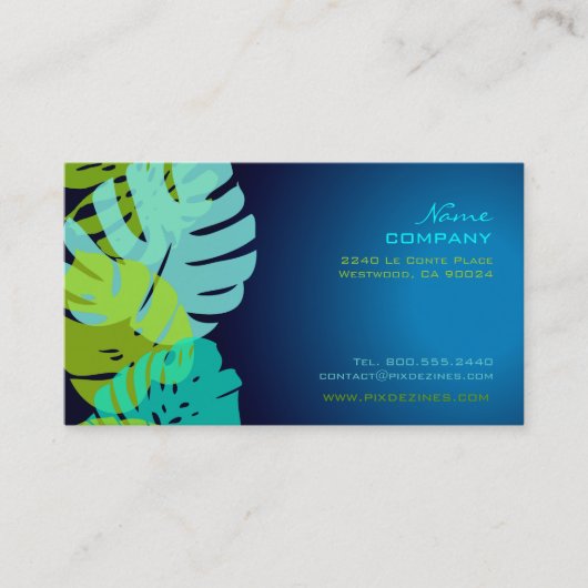 PixDezines Monstera、レトロな熱帯の葉 名刺 (正面)
