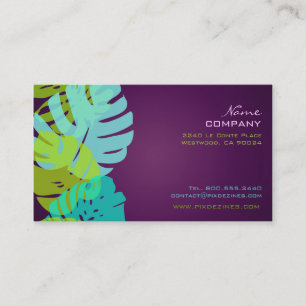 PixDezines Monstera、レトロな熱帯の葉 名刺