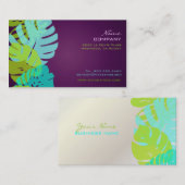 PixDezines Monstera、レトロな熱帯の葉 名刺 (正面/裏面)