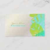 PixDezines Monstera、レトロな熱帯の葉 名刺 (裏面)