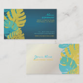 PixDezines Monstera、レトロな熱帯の葉 名刺 (正面/裏面)