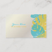 PixDezines Monstera、レトロな熱帯の葉 名刺 (裏面)