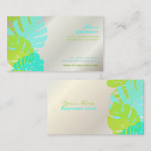 PixDezines Monstera，レトロな熱帯植物 名刺 (正面/裏面)