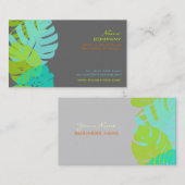 PixDezines Monstera，レトロな熱帯植物 名刺 (正面/裏面)