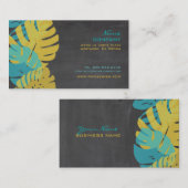 PixDezines Monstera，レトロな熱帯植物 名刺 (正面/裏面)