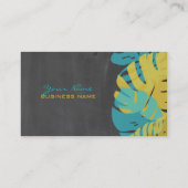 PixDezines Monstera，レトロな熱帯植物 名刺 (裏面)