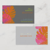 PixDezines Monstera，レトロな熱帯植物 名刺 (正面/裏面)