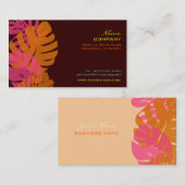 PixDezines Monstera，レトロな熱帯植物 名刺 (正面/裏面)