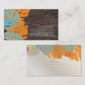 PixDezines Monstera，レトロな熱帯植物 名刺 (正面/裏面)