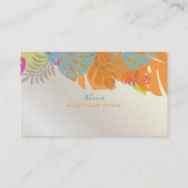 PixDezines Monstera，レトロな熱帯植物 名刺 (裏面)