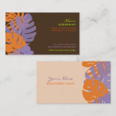 PixDezines Monstera，レトロな熱帯植物 名刺 (正面/裏面)