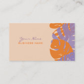 PixDezines Monstera，レトロな熱帯植物 名刺 (裏面)