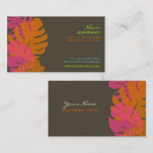 PixDezines Monstera，レトロな熱帯植物 名刺 (正面/裏面)