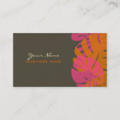 PixDezines Monstera，レトロな熱帯植物 名刺 (裏面)