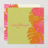 PixDezines Monstera、熱帯の葉 招待状 (正面/裏面)