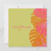 PixDezines Monstera、熱帯の葉 招待状 (正面)