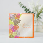 PixDezines Monstera、熱帯の葉+渦巻き 招待状 (スタンド正面)