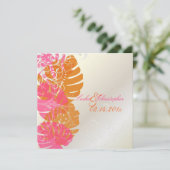 PixDezines Monstera、熱帯の葉+渦巻き 招待状 (スタンド正面)