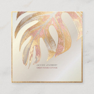 PixDezines MONSTERA、3色フォフェイクイル スクエア名刺