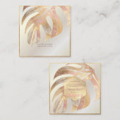 PixDezines MONSTERA、3色フォフェイクイル スクエア名刺 (正面/裏面)