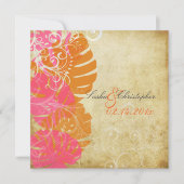 PixDezines MONSTERA/PINK/ORANGE/SWARLS 招待状 (正面)