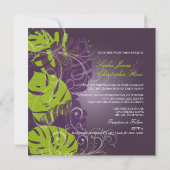 PixDezines MONSTERA+SWARLS PURPLE+GREEN 招待状 (裏面)