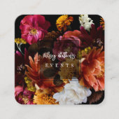 PixDezines Moody Botanical Flowers Ranunculus スクエア名刺 (正面)