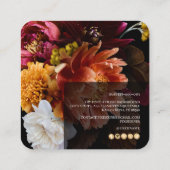 PixDezines Moody Botanical Flowers Ranunculus スクエア名刺 (裏面)