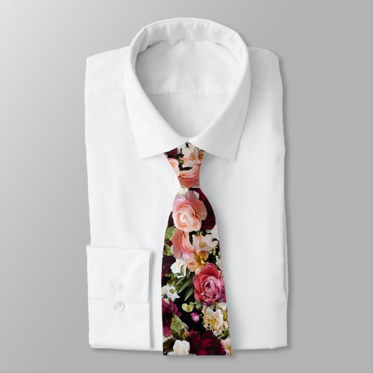 PixDezines Moody Fresh Flowers DIY Background ネクタイ (タイ)