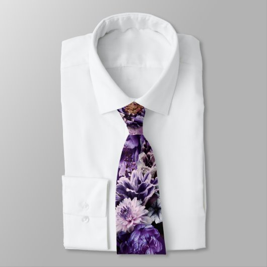 PixDezines Moody Fresh Flowers DIY Background ネクタイ (タイ)