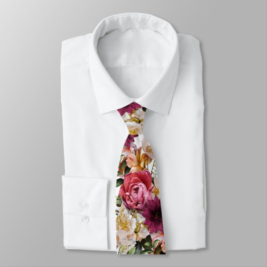 PixDezines Moody Fresh Flowers DIY Background ネクタイ (タイ)