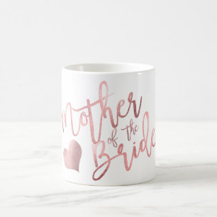 PixDezines Mother of Bride/フェイクバラ金ゴールドスクリプト コーヒーマグカップ