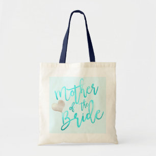 PixDezines Mother of Bride/フェイクFoil/Blue/Script トートバッグ