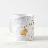 PixDezines Mother of Groom/フェイク金ゴールド Script Marble コーヒーマグカップ (正面左)