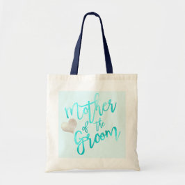 PixDezines Mother of Groom/フェイク Foil/Blue/Script トートバッグ