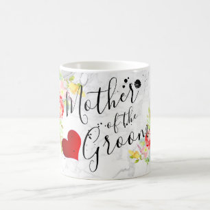 PixDezines Mother of the Groom/フローラ水彩 コーヒーマグカップ
